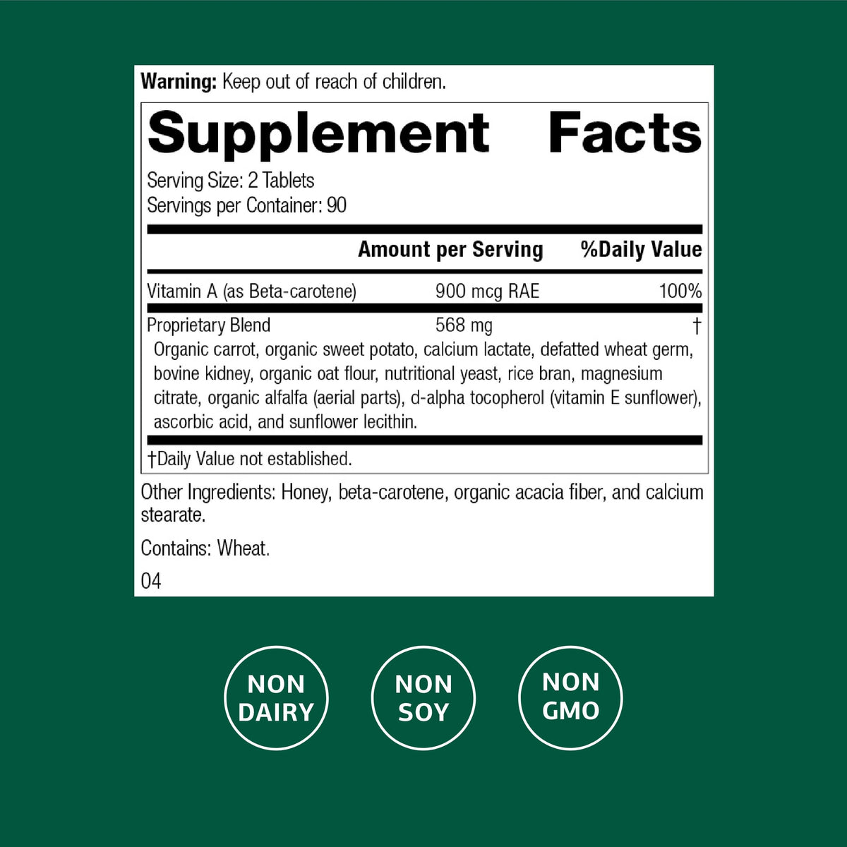 Standard Process Cataplex A Eye & Mucous Membrane Support - 180 Tablets - image 2
