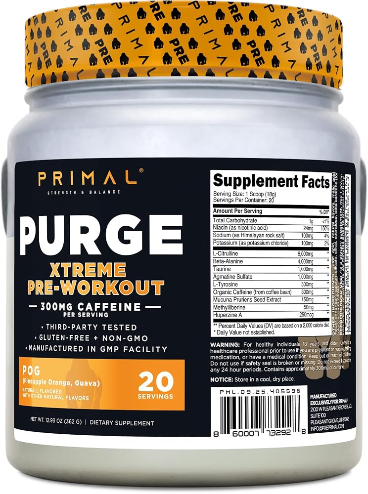 Primal Purge Xtreme Pre-Workout Powder - 20 Servings - image 3