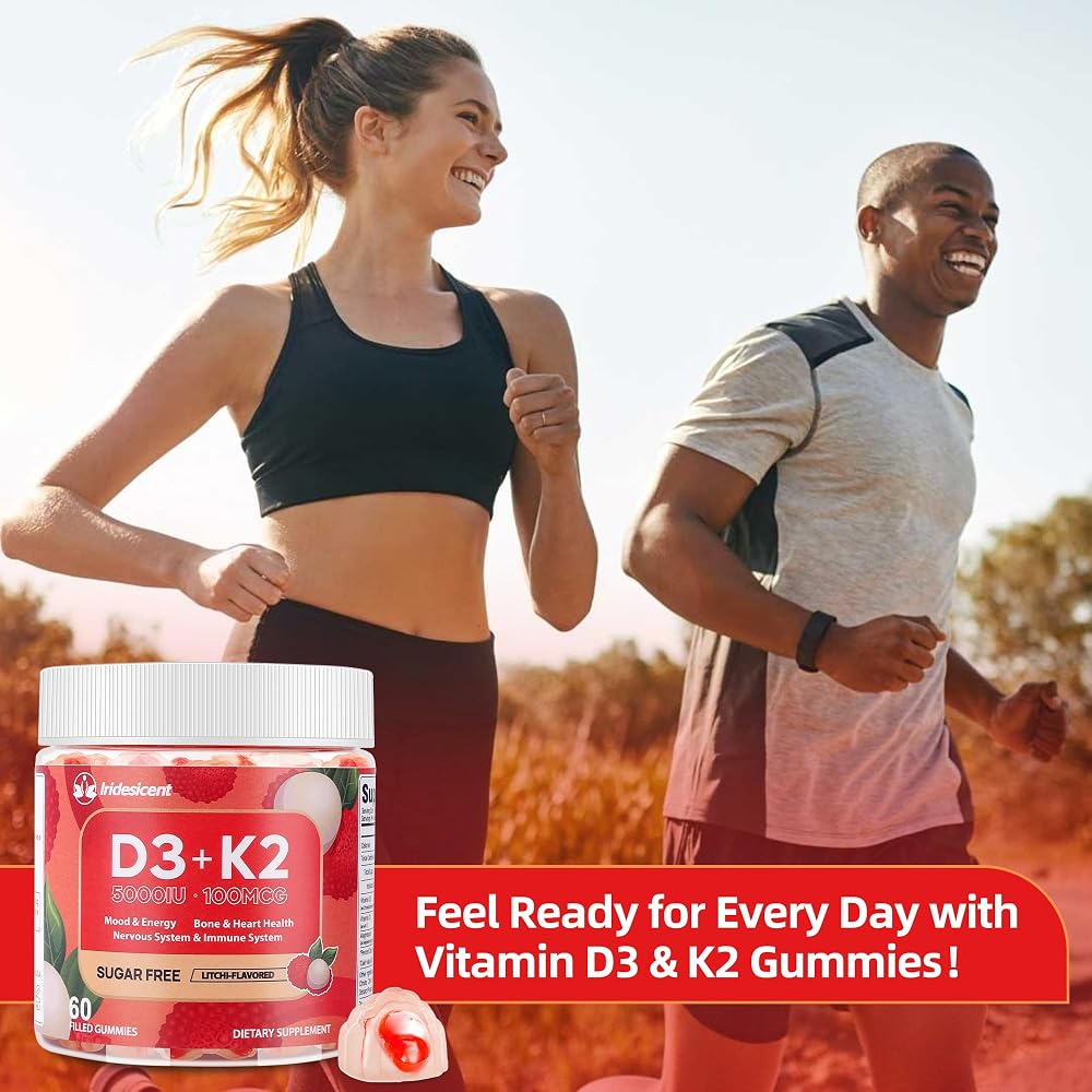 IRIDESICENT Vitamin D3 K2 Gummies w/Magnesium Sugar Free - D3 Vitamin