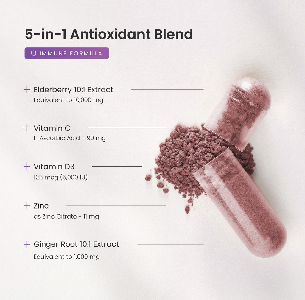 NutraChamps Elderberry Capsules 1000mg with Vitamin D3 - 120 Capsules - image 6