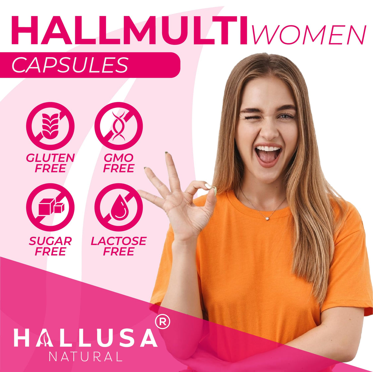 Hallusa Natural Multivitamin for Women, Hair Skin Nails & Immune Support - image 4