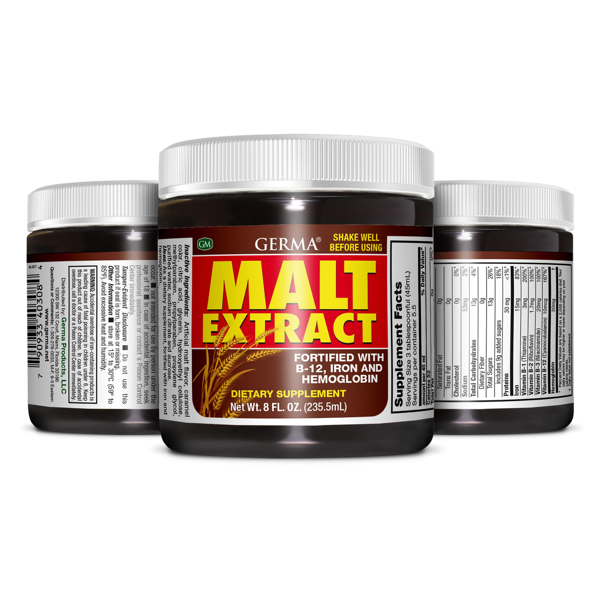 Germa Malt Extract Liquid Supplement - 8 fl oz