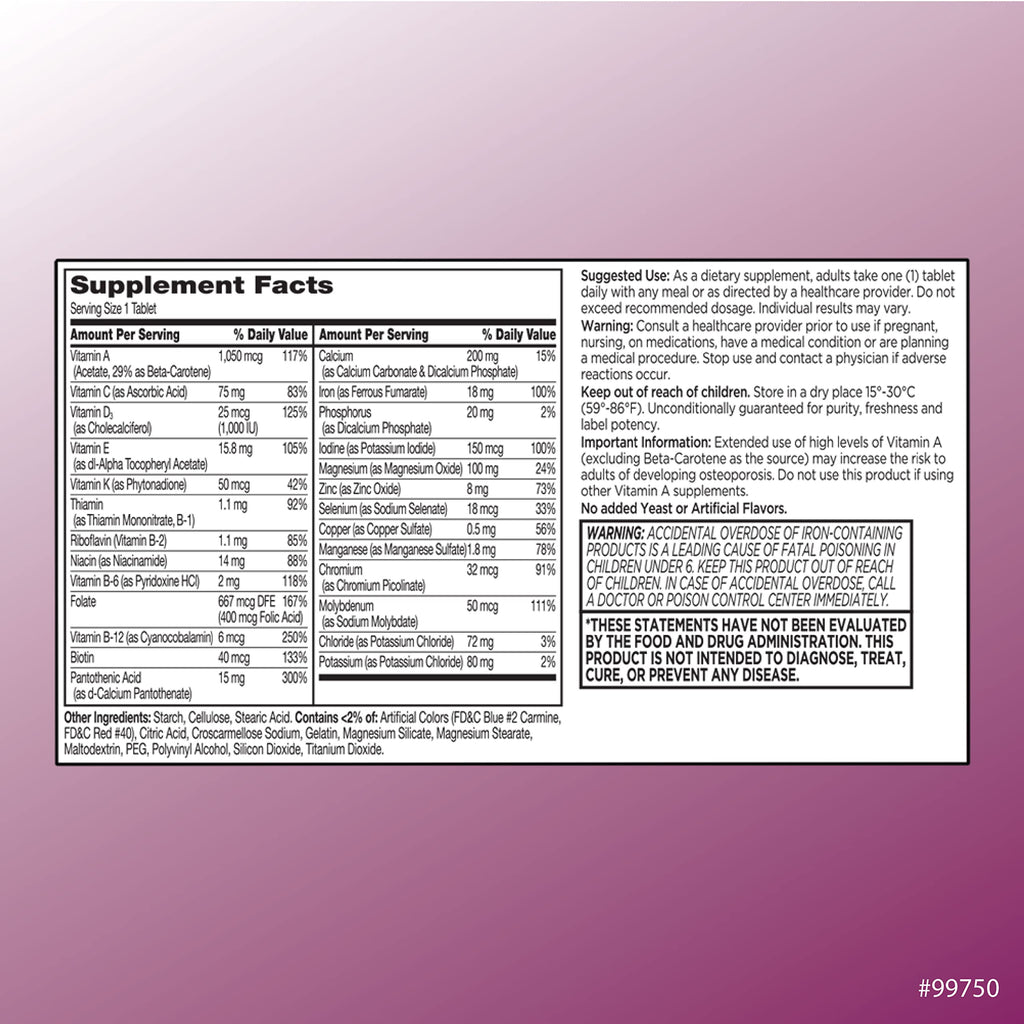 Quality Choice Women's Multi-Vite Multivitamin for Women Under 50 - 120 Tablets - image 3