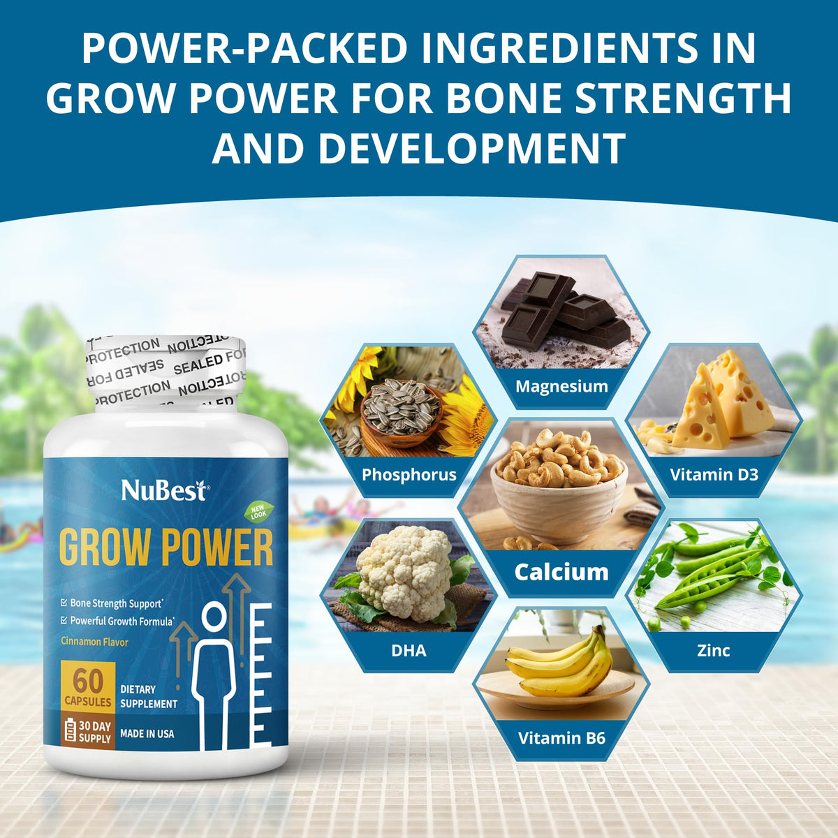 NuBest Grow Power Height Growth Formula - 360 Capsules - image 2