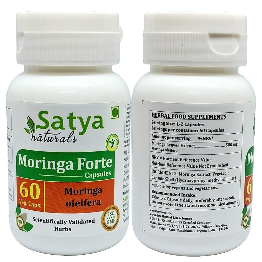 Satya Naturals Moringa Forte Capsules 500 mg. 60 Veg. Capsule