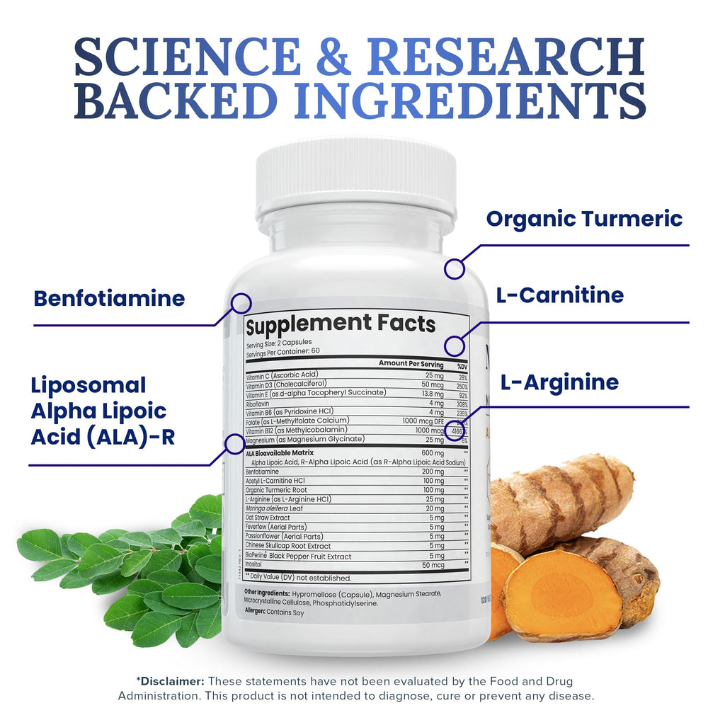 Zen Nutrients NeuraZenX Nerve Support with Alpha Lipoic Acid - 120 Capsules - image 7