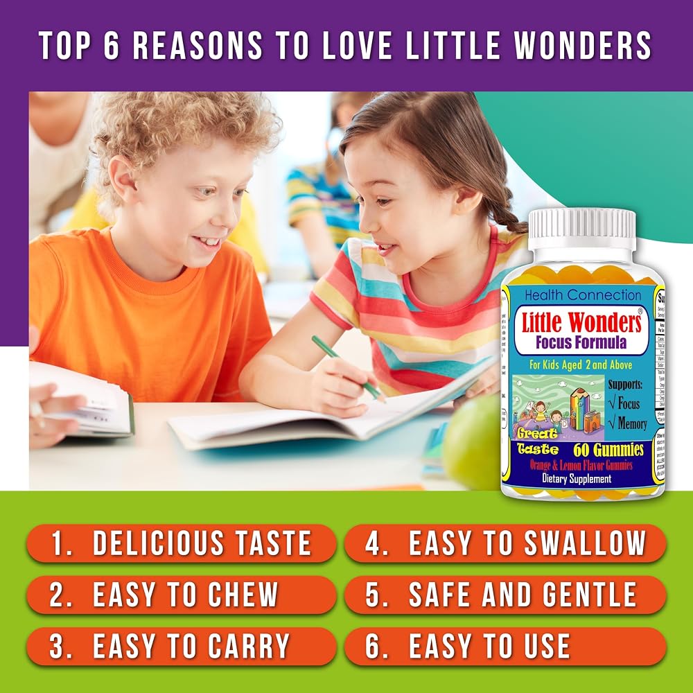 Little Wonders Kids Omega 3 DHA Gummies for Brain Health - 60 Gummies - image 3