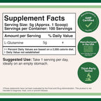 Double Wood Supplements L-Glutamine Powder 5g - 100 Servings - image 2
