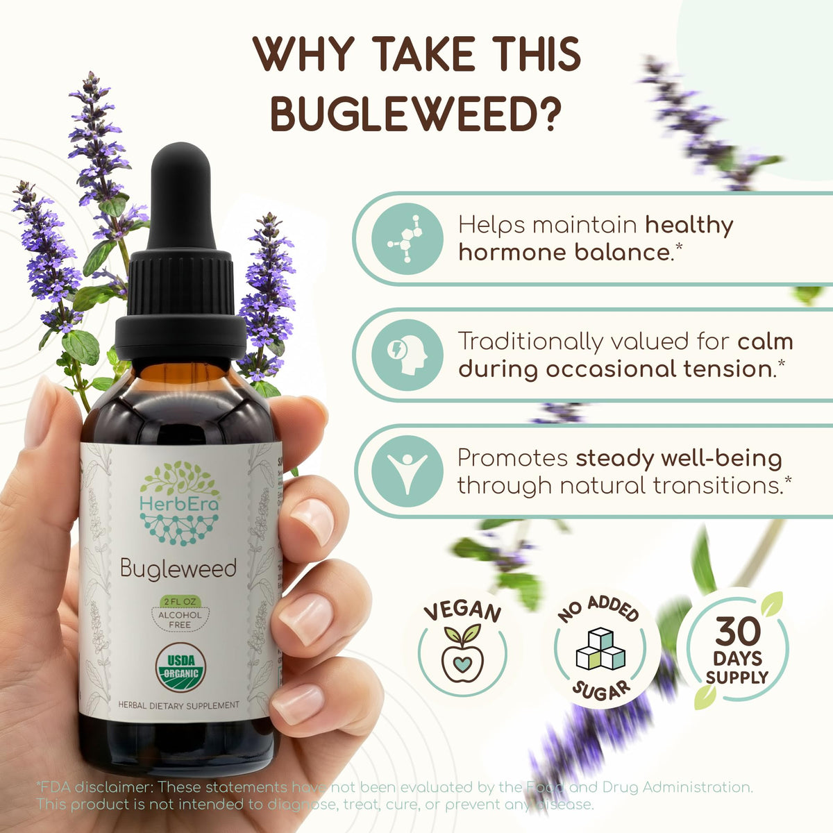 HerbEra Bugleweed Alcohol-Free Herbal Extract Tincture