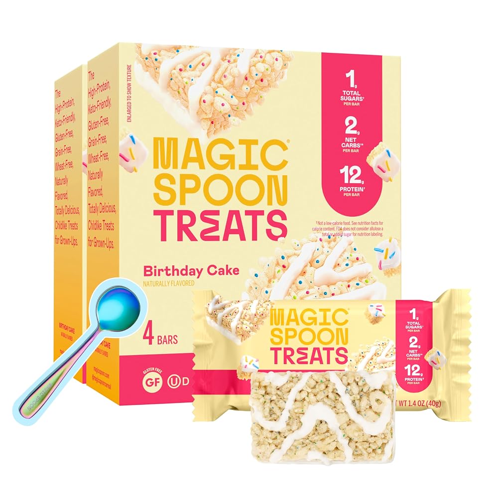 Magic Spoon Treats Birthday Cake High Protein Bar - 8 Bars