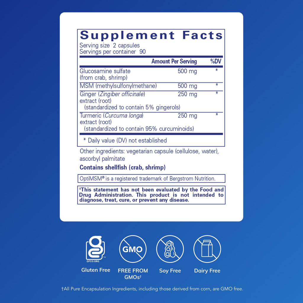 Pure Encapsulations Glucosamine MSM Joint Support - 180 Capsules - image 2