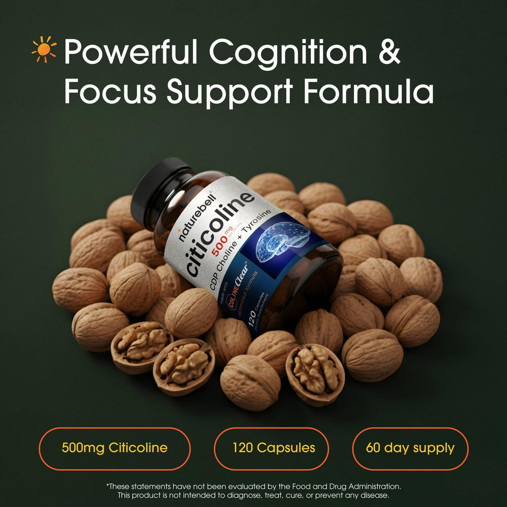 NatureBell Citicoline 500mg Brain Function Support - 120 Capsules - image 2