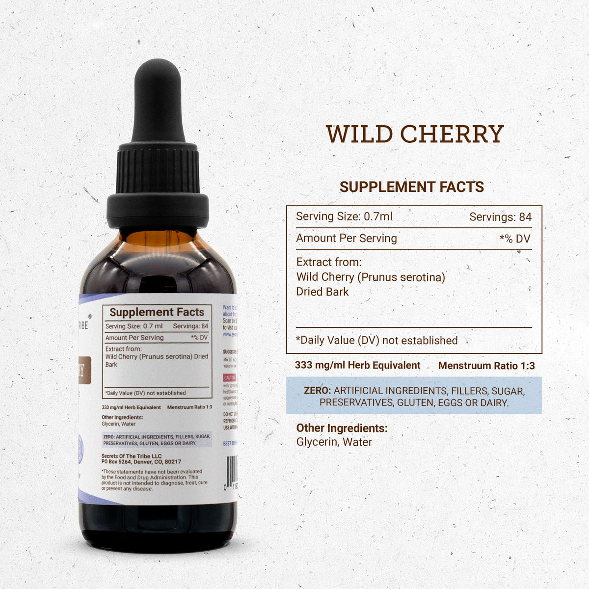 Secrets of the Tribe Wild Cherry Alcohol-Free Liquid Extract
