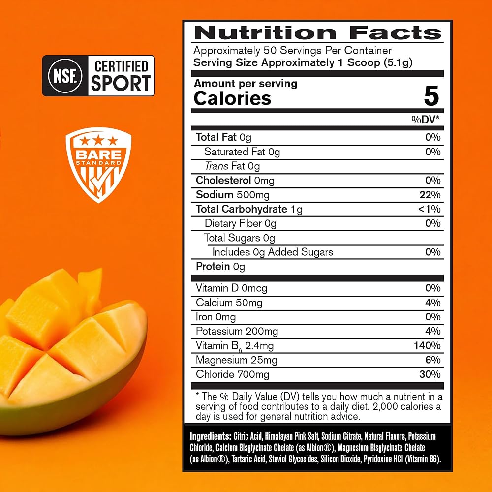 BARE PERFORMANCE NUTRITION Electrolytes Hydration Drink Mix - 50 Servings - image 2