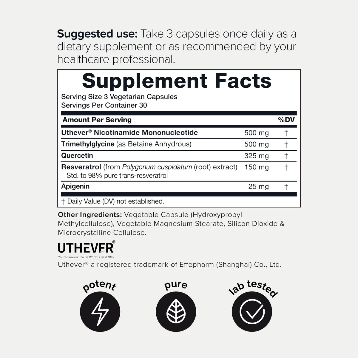 Toniiq NMN + Resveratrol 1500mg with Uthever® - 90 Capsules - image 2