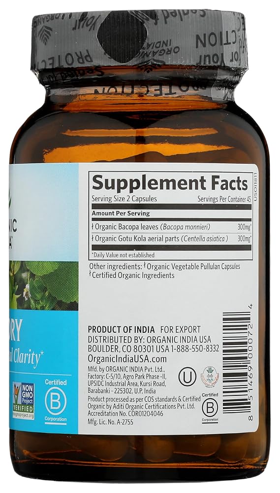 Organic India Memory Organic Mental Clarity - 90 Vegetarian Capsules - image 5