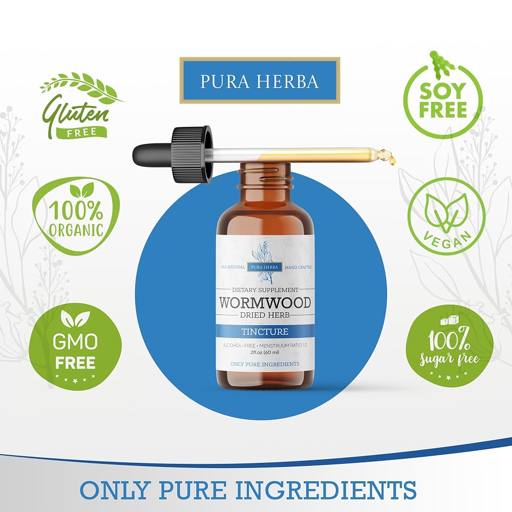 Pura Herba Wormwood and Sweet Wormwood Organic Tincture