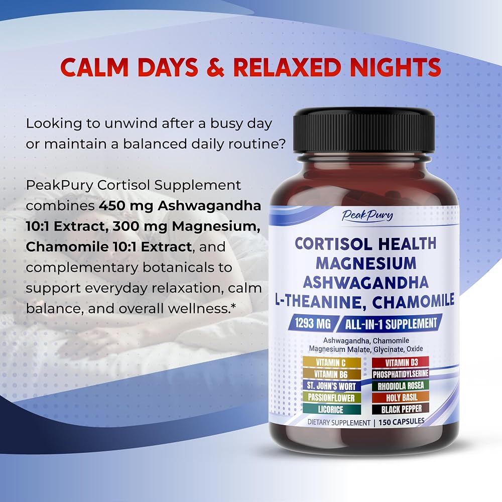 PeakPury Cortisol Health 1293mg Ashwagandha - 150 Capsules - image 2