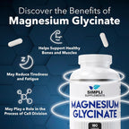 Simpli Supplements Magnesium Glycinate 400mg per Serving