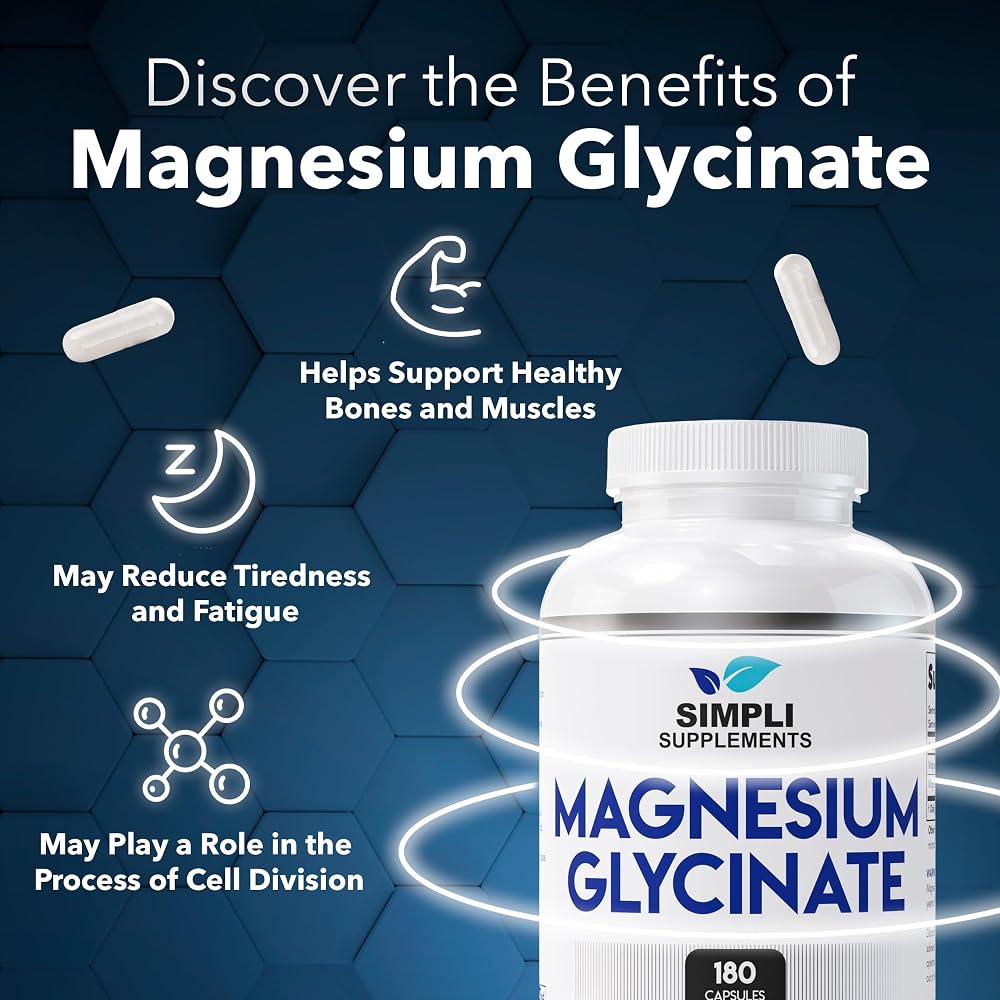Simpli Supplements Magnesium Glycinate 400mg per Serving