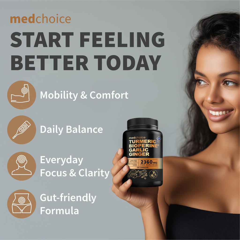MEDCHOICE Liposomal Organic Turmeric Curcumin with Black Pepper