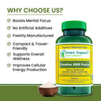 Green Organic Supplements Creatine EEM Fusion, 90 Vegetarian Capsules, High