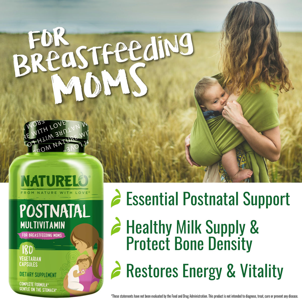 NATURELO Postnatal Multivitamin - 180 Capsules - image 6