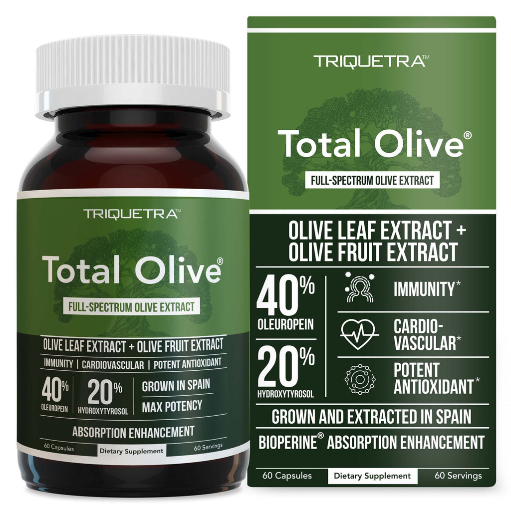 Triquetra Health Total Olive Olive Leaf Extract 40% Oleuropein - 60 Capsules