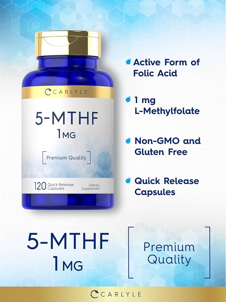 Carlyle 5-MTHF L-Methylfolate 1mg - 120 Capsules - image 4