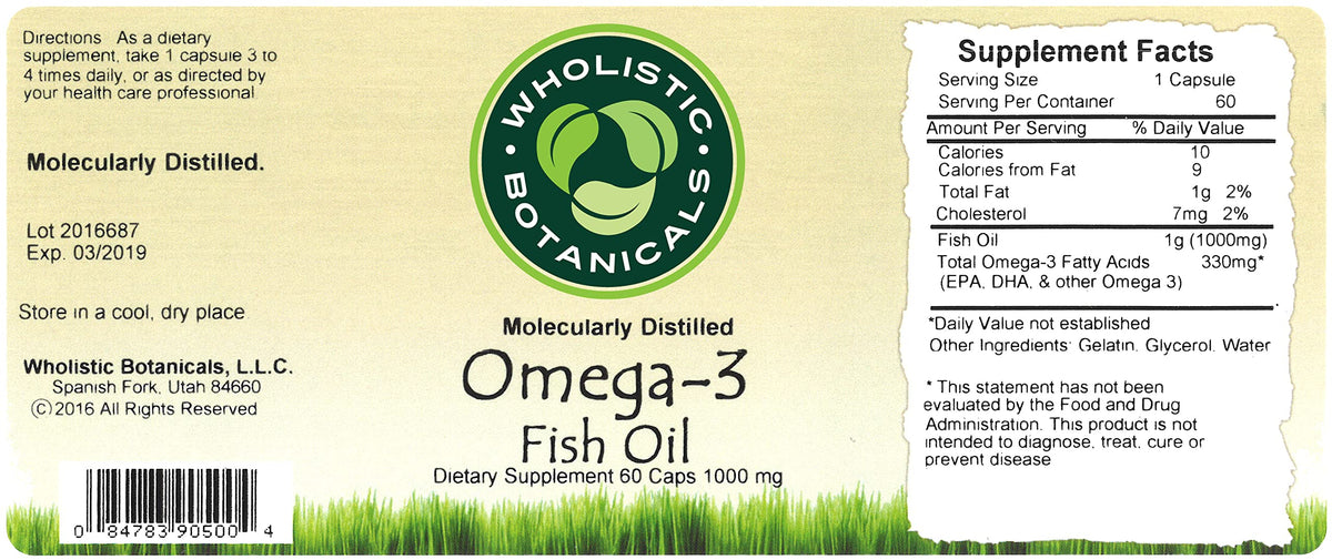 Wholistic Botanicals Omega-3 Fish Oil Brain Support - 60 Capsules - image 5