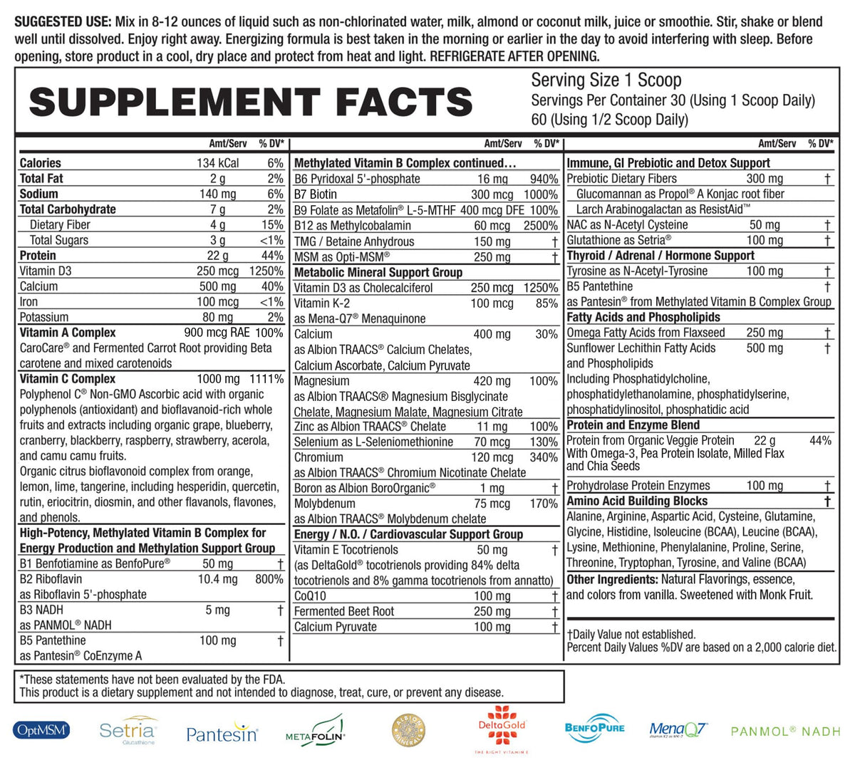 Dr. Tennant's Restore Premium Plant-Based Protein Vanilla - 30 Day - image 2