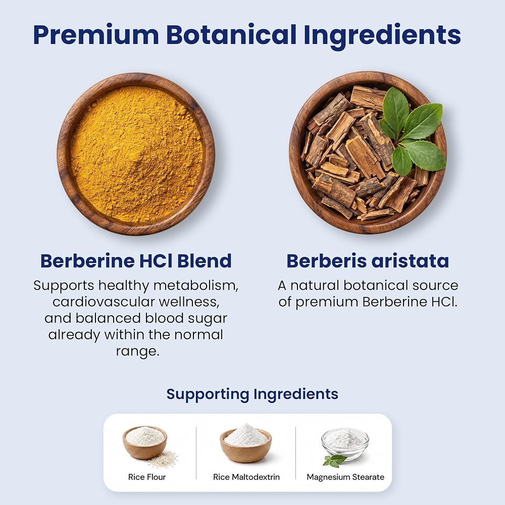 Meo Nutrition Berberine 1200mg HCI Supplement - 60 Capsules - image 4
