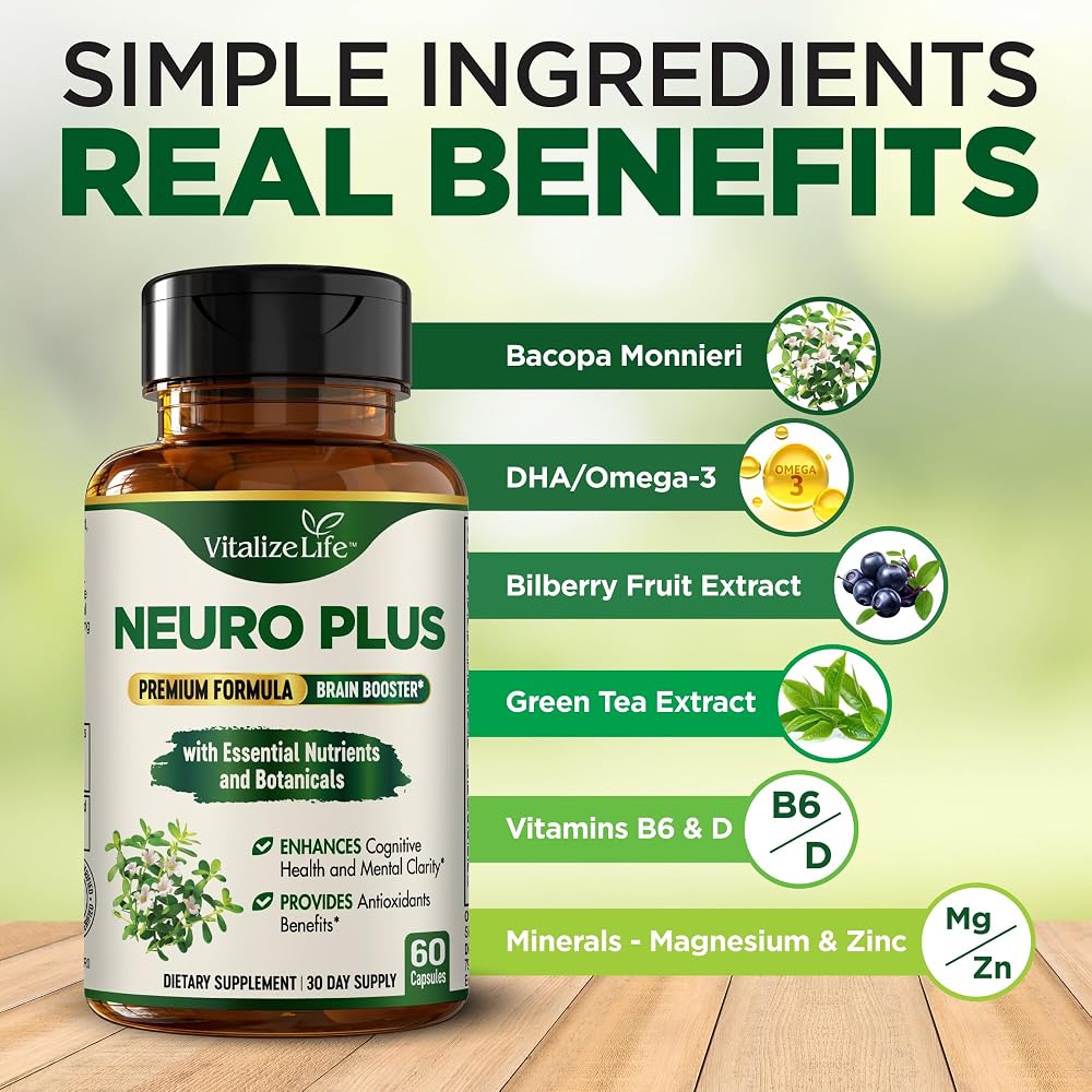 Vitalize Life Neuro Plus Brain Supplement for Memory & Focus - 60 Capsules - image 2