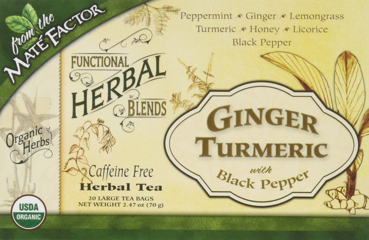 Maté Factor Ginger Turmeric with Black Pepper Herbal Tea - 20 Teabags - image 2