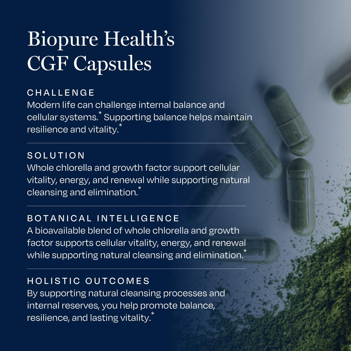 BioPure Chlorella Growth Factor Cellular Vitality - 100 Capsules - image 4