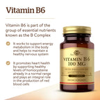 Solgar Vitamin B-6 100mg - 100 Tablets - image 3