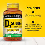 MASON NATURAL Vitamin D3 5000 IU - 150 Softgels (Pack of 3) - image 2