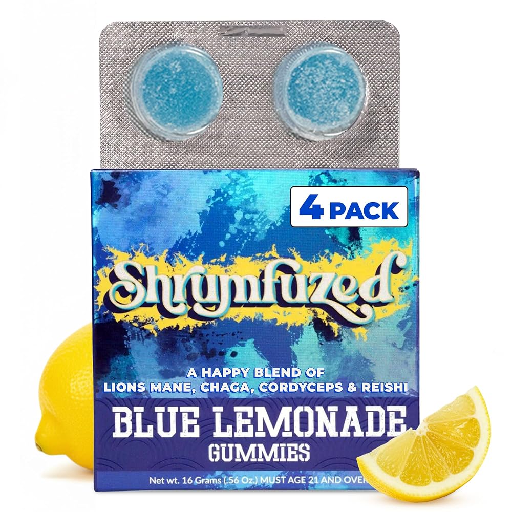 Shrumfuzed Mushroom Gummies Blue Lemonade - 10 Count