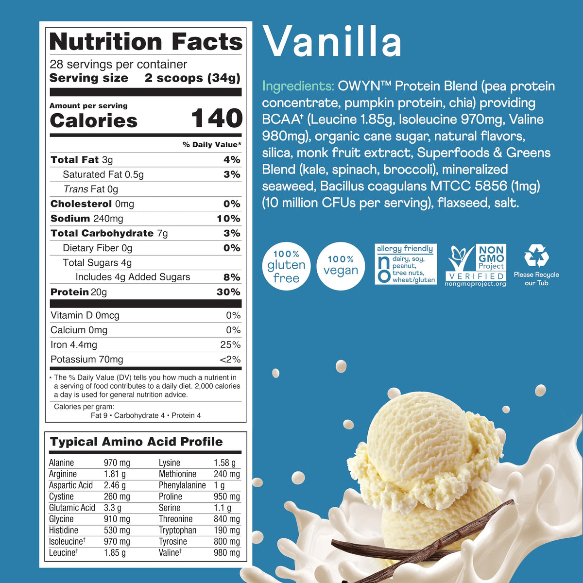 OWYN Only What You Need Vegan Protein Powder