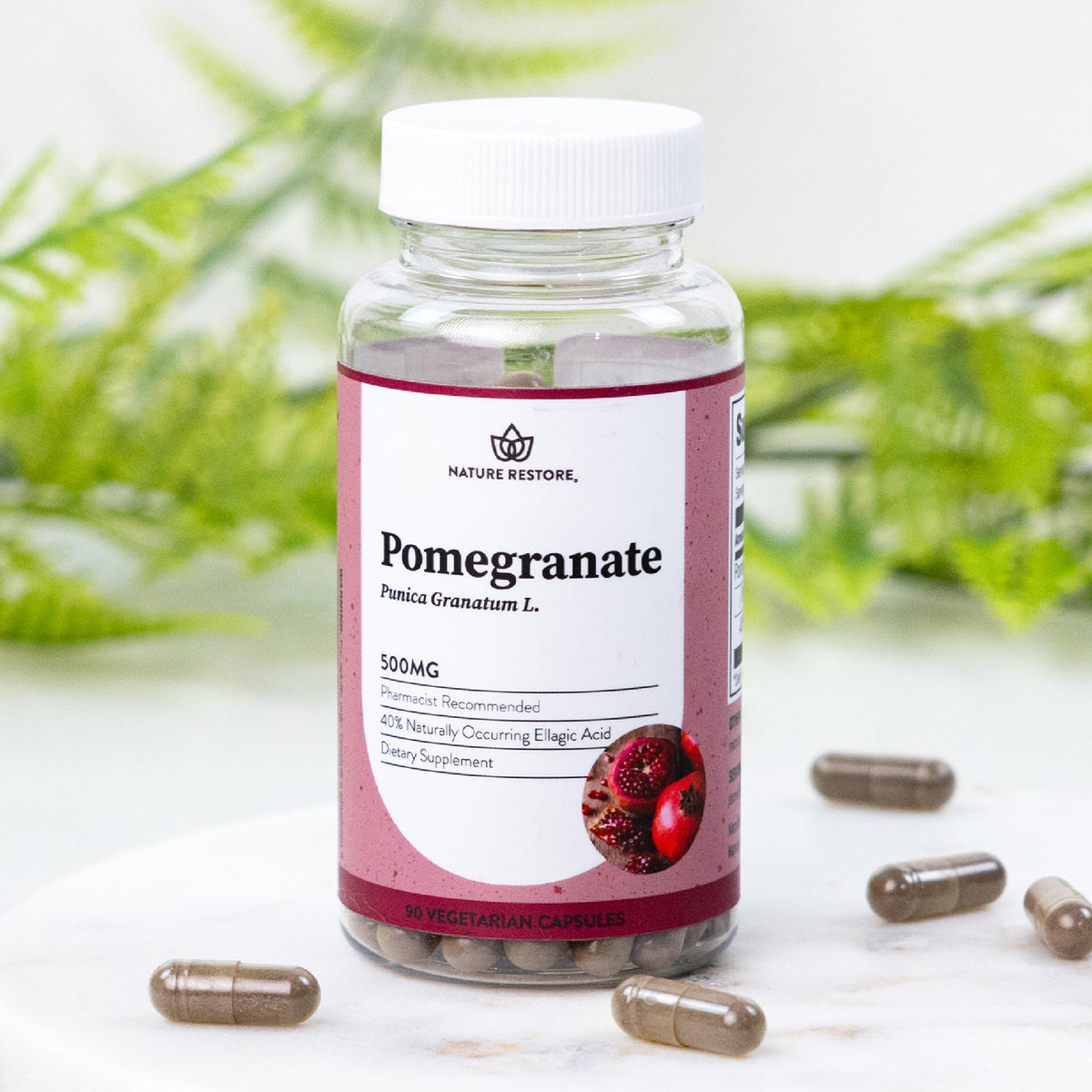 Nature Restore Pomegranate Extract Supplement 500mg - 90 Vegan Capsules - image 4
