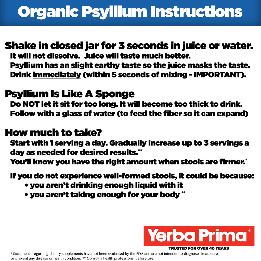 Yerba Prima Organic Psyllium Whole Husks Colon Cleanser - 20 oz - image 3