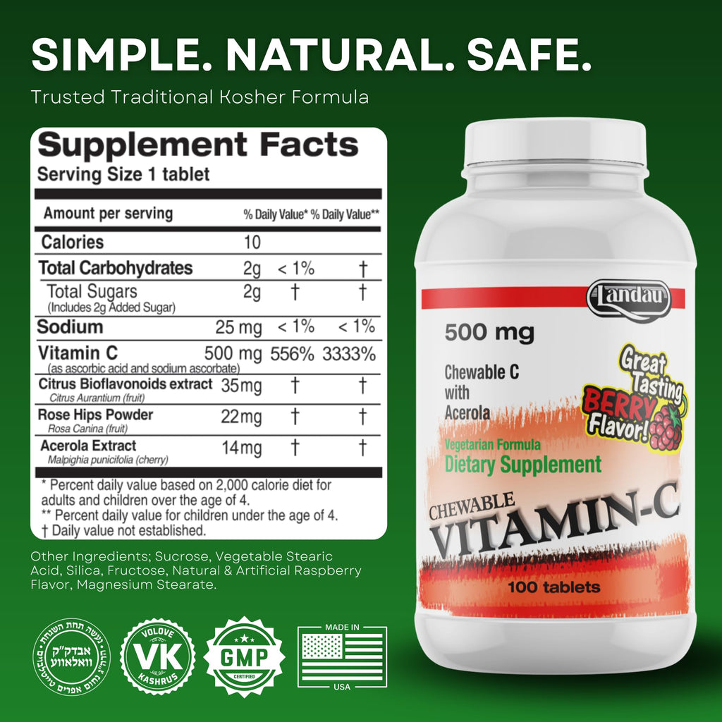 Landau Vitamin C 500mg Chewable Tablets - 100 Tablets - image 6