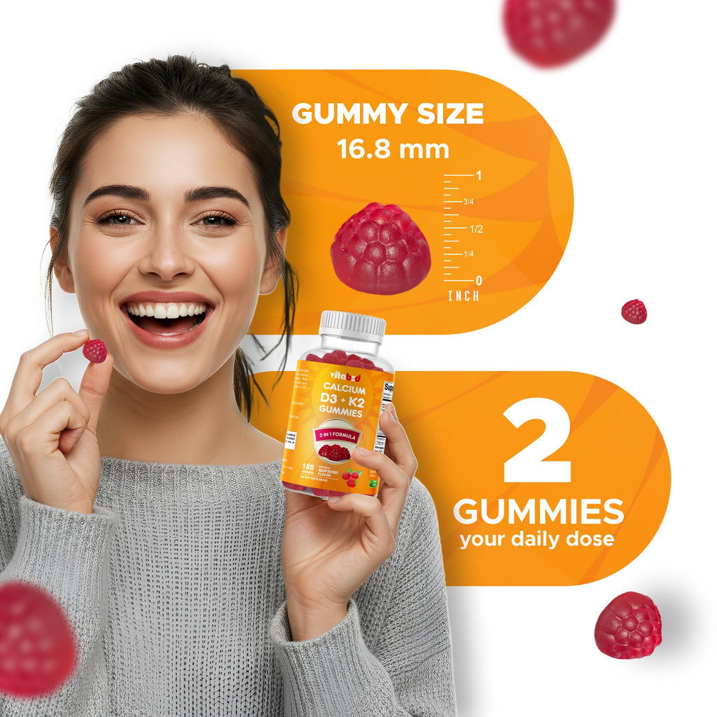 Vitabod Vitamin D3 + K2 Gummies for Bone & Heart Health - 180 Gummies - image 8