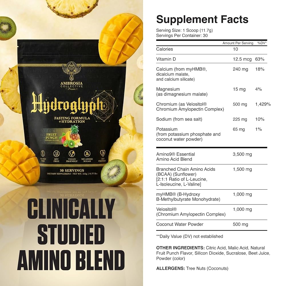 Ambrosia Hydroglyph Electrolytes Powder and Fasting Electrolytes