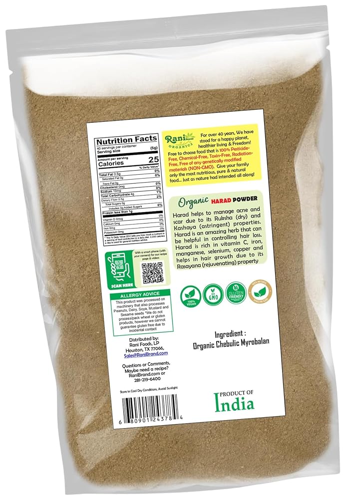 Rani Organic Harad Powder (Chebulic Myrobalan) - 7oz - image 8