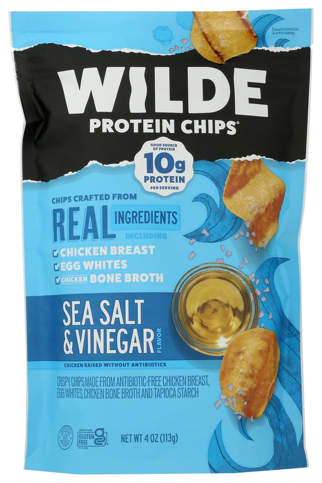 Wilde Chips Sea Salt & Vinegar Protein Chips - 4 oz