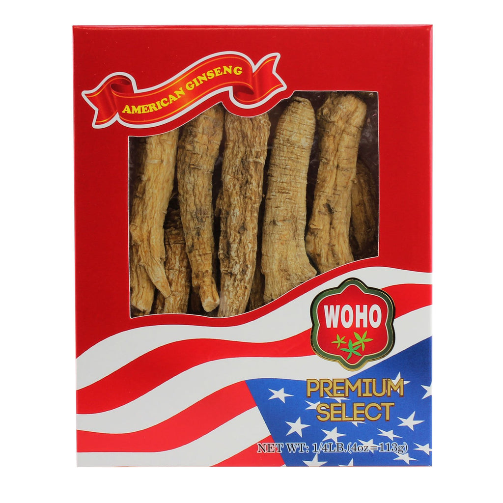 Woohoo Natural American Ginseng Long Jumbo XL Cultivated Roots - 4oz
