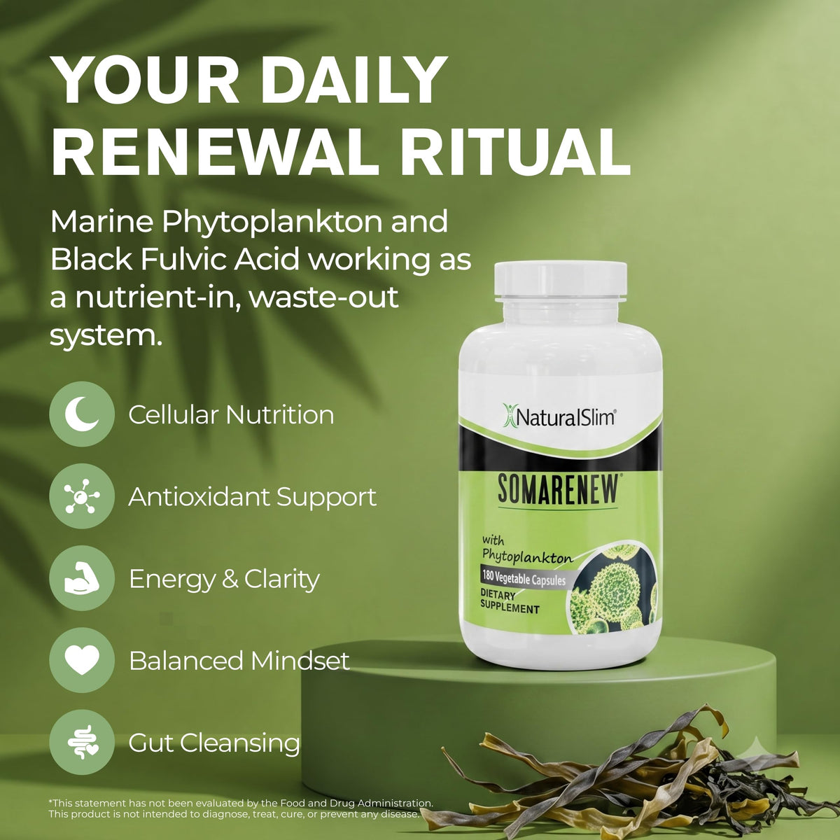 NaturalSlim Somarenew Gut Cleanse Supplement with Fulvic Acid - 180 Capsules - image 3