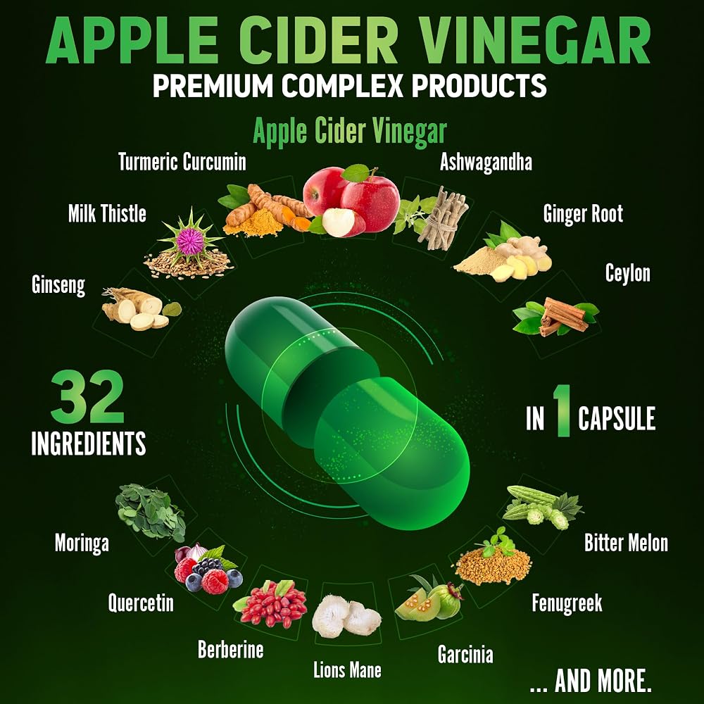 Zolotus Apple Cider Vinegar Capsules 32in1 with Turmeric - 120 Capsules - image 3