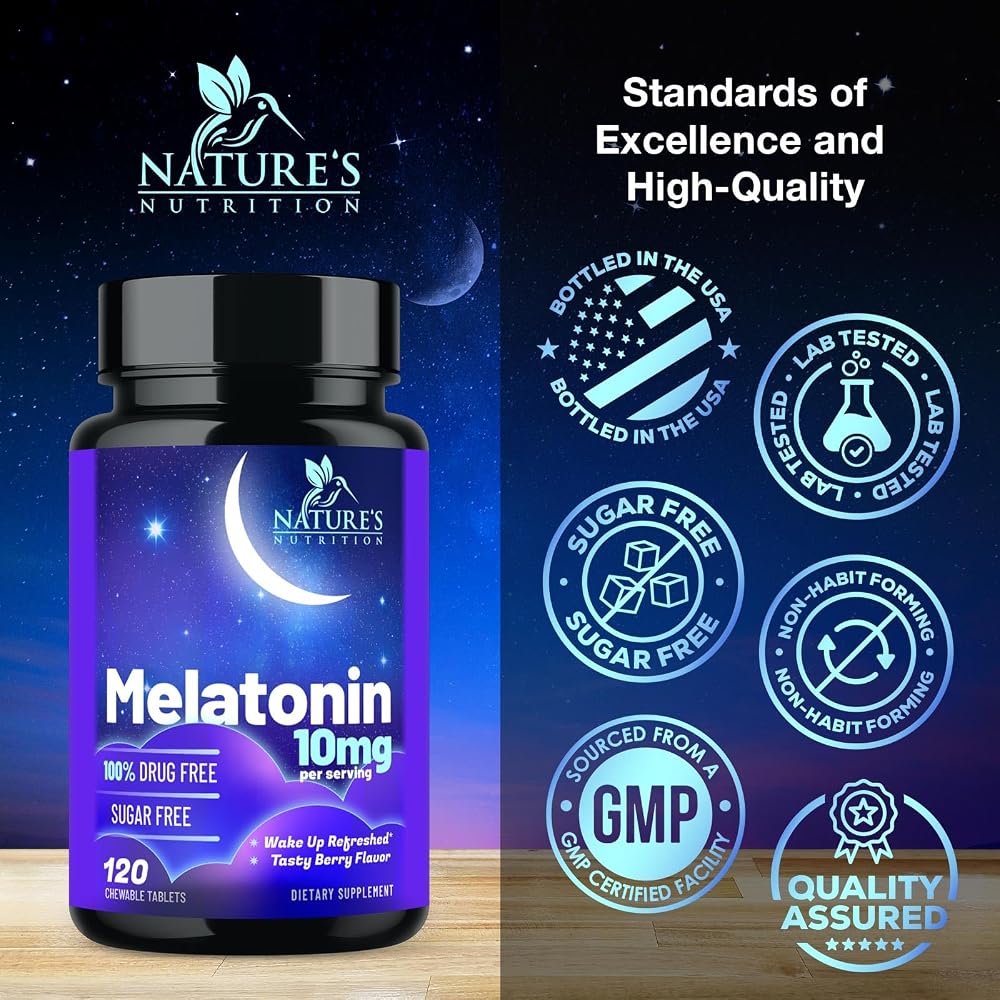 Nature's Nutrition Melatonin Sleep Supplement 10mg
